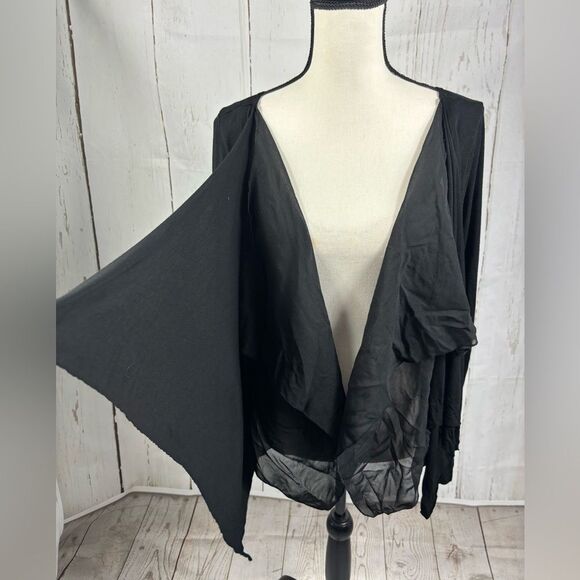 Gothic Coverup Cardigan Double Viscose Layer Black - Picture 6 of 9